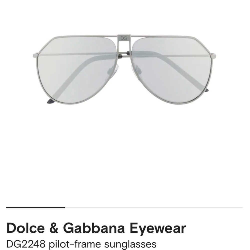 Pre- loved Dolce and Gabbana gunmetal pilot frame sunglasses 62mm